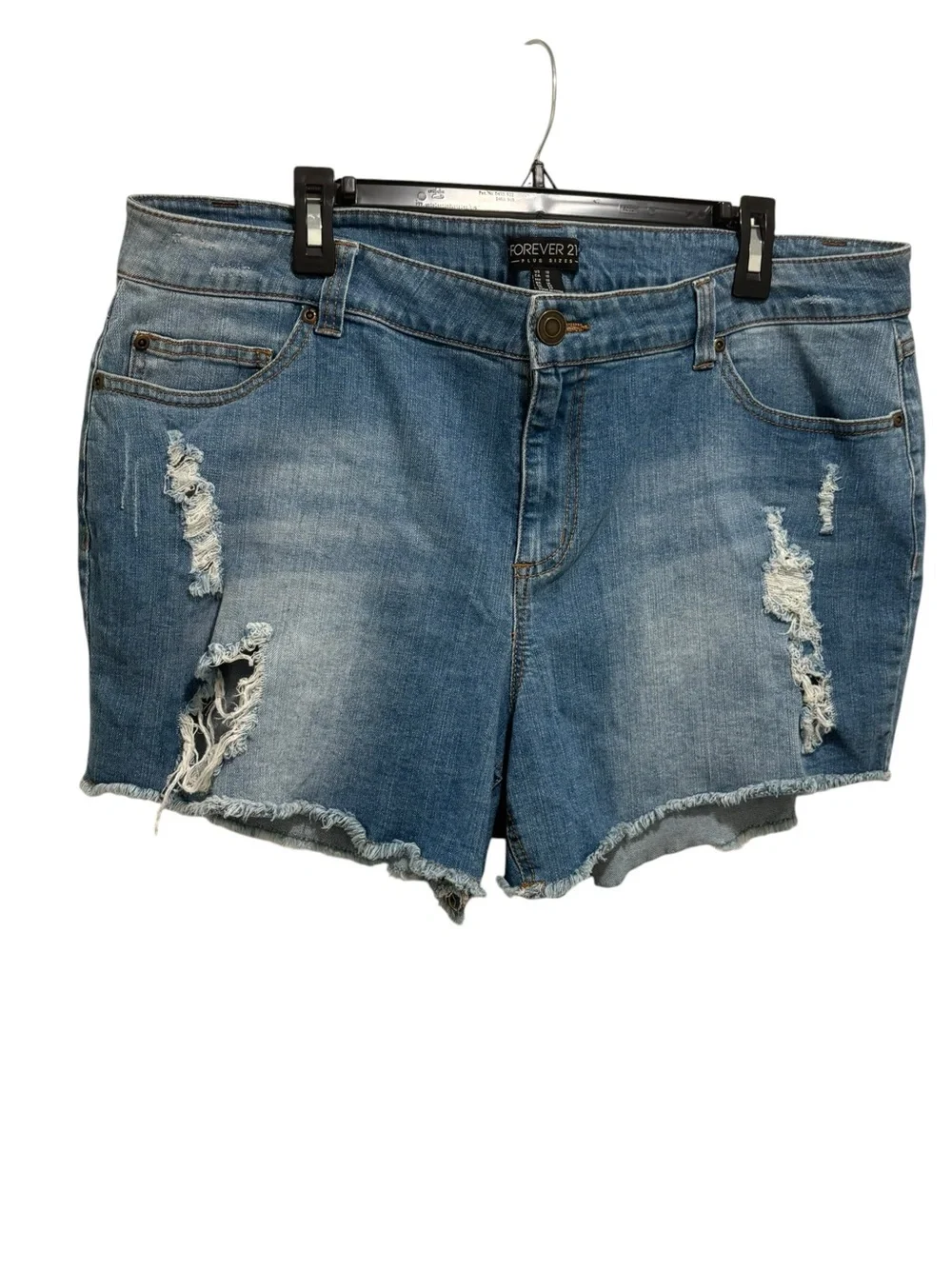 Forever 21 Light Blue Distressed Denim Cutoff Shorts